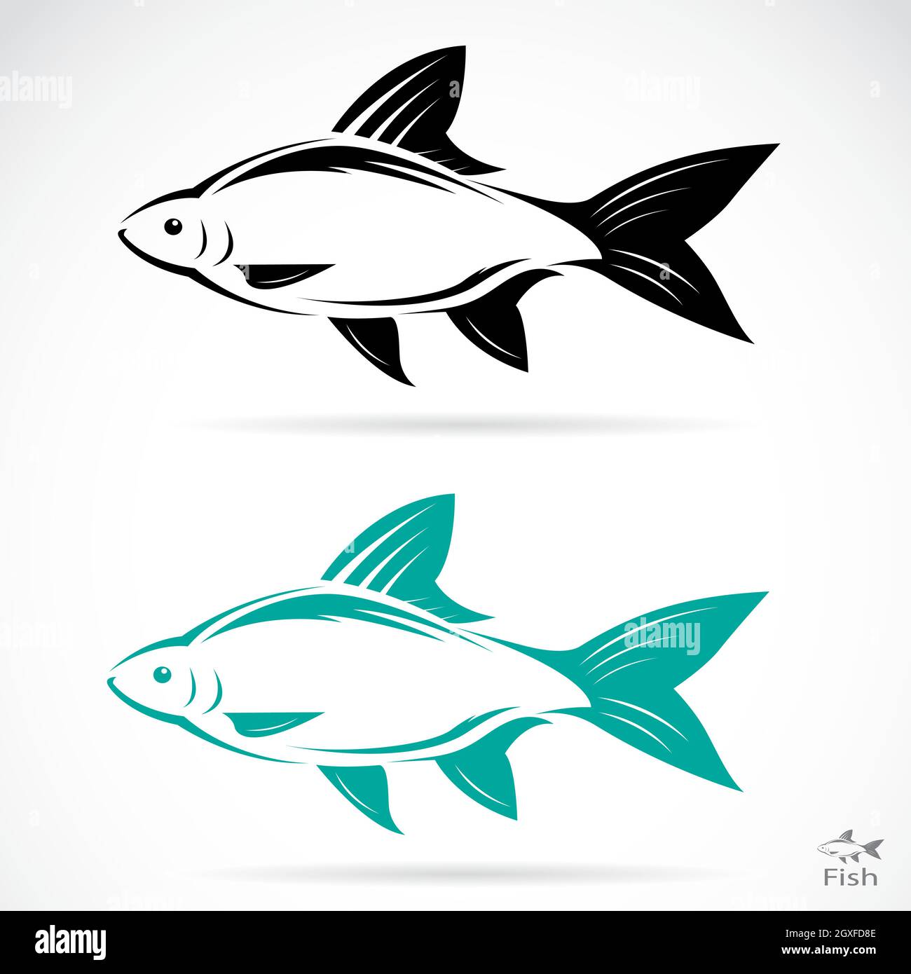 Imagen vectorial de peces sobre fondo blanco. Ilustración de vector en capas fácil de editar. Animales. Ilustración del Vector