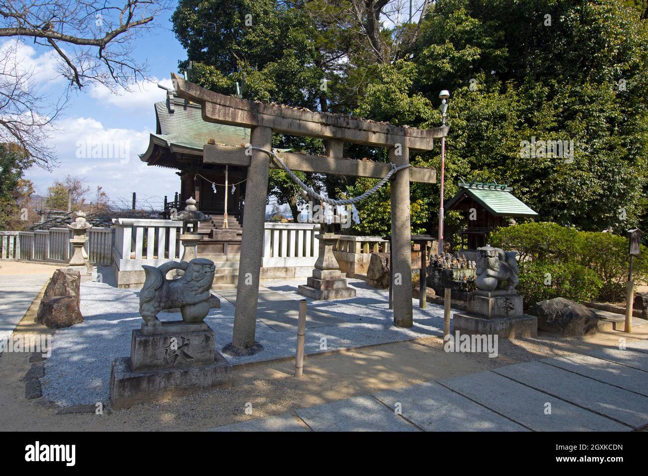 Templo japonés, Okayama, Japón Foto de stock