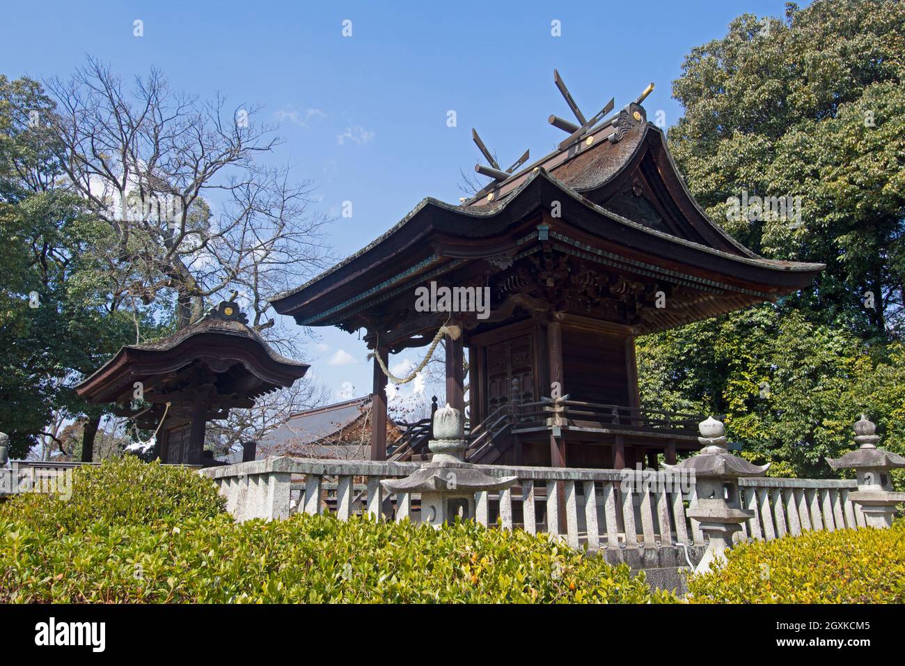Santuario japonés, Okayama, Japón Foto de stock