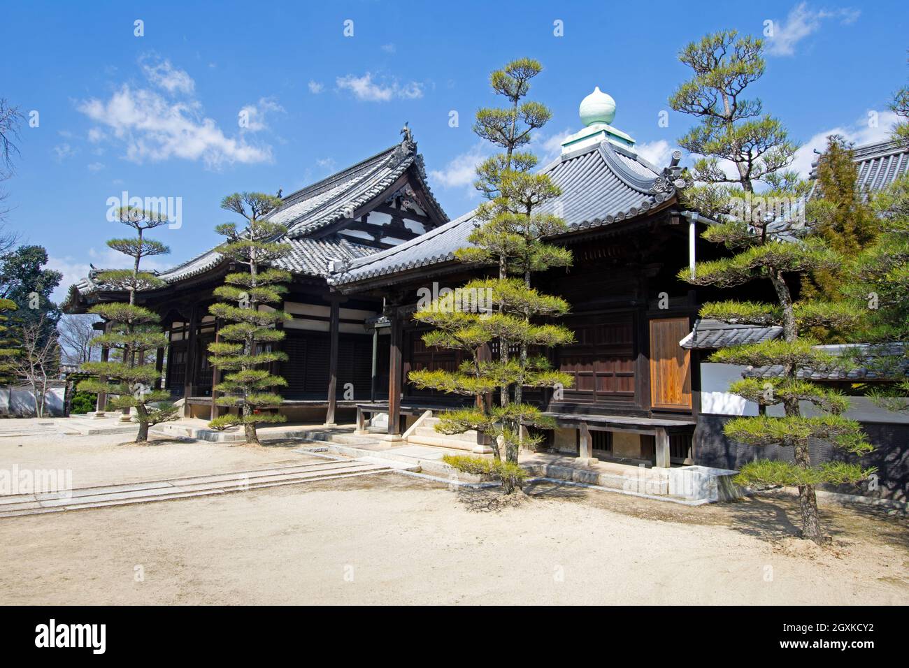 Santuario y jardín japonés, Okayama, Japón Foto de stock
