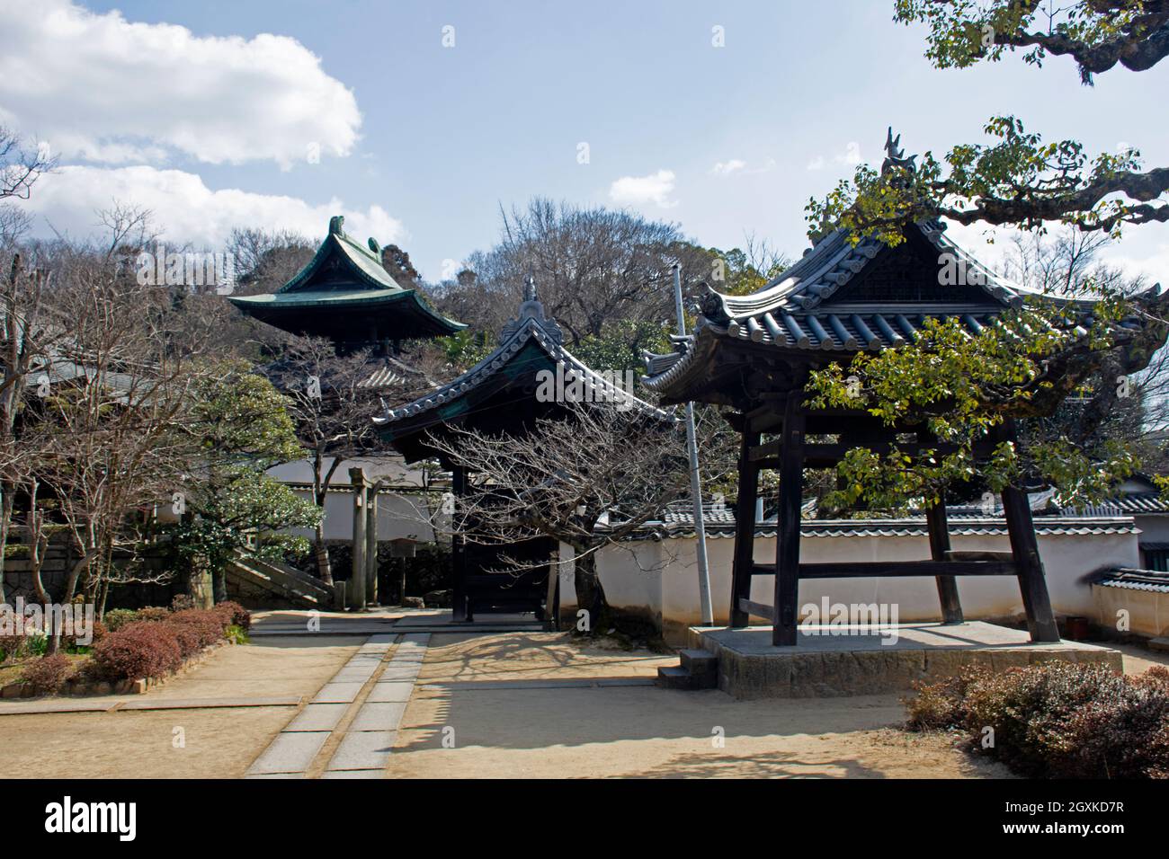 Templo japonés, Okayama, Japón Foto de stock