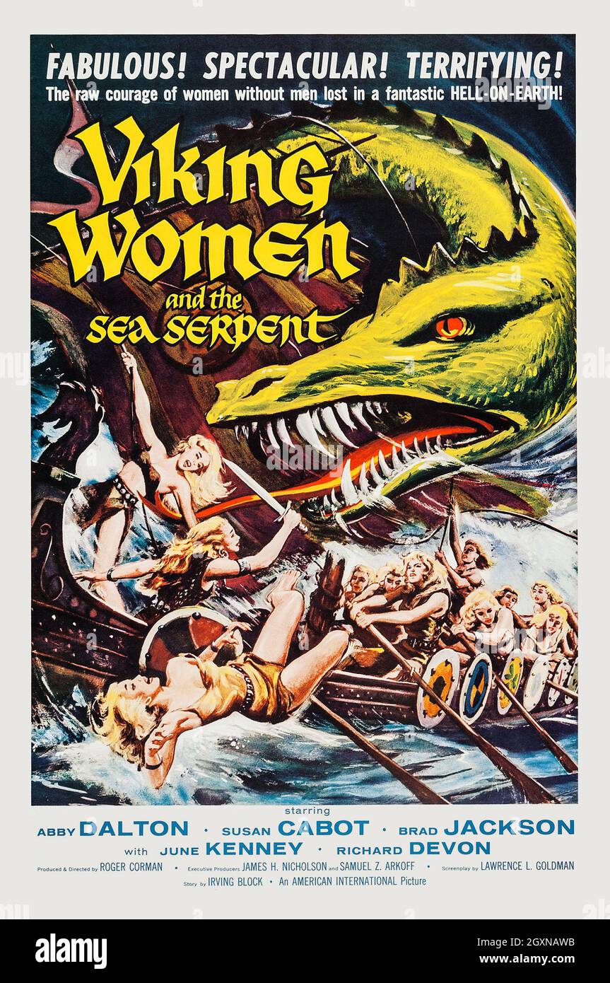 Las mujeres vikingas y la serpiente marina Foto de stock