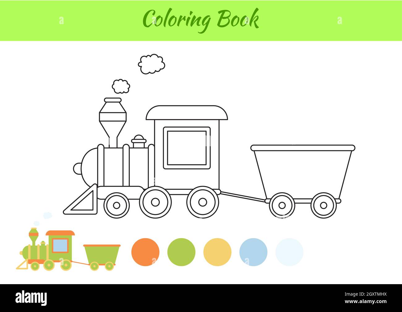 Tren de libros para colorear para niños. Hoja de trabajo imprimible. Página de actividades educativas para niños de edad preescolar y niños pequeños con transporte. Colorfu de dibujos animados Imagen Vector de Tren de libros para colorear para niños. Hoja de trabajo imprimible. Página de actividades educativas para niños de edad preescolar y niños pequeños con transporte. Colorfu de dibujos animados Imagen Vector de