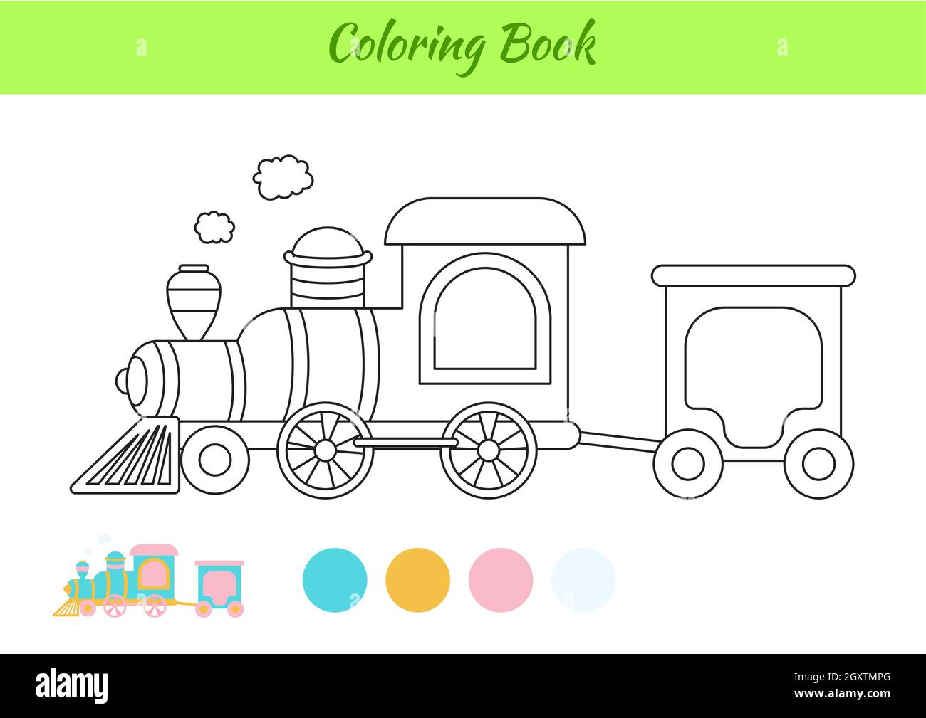 Tren de libros para colorear para niños. Página de actividades educativas para niños de edad preescolar y niños pequeños con transporte. Hoja de trabajo imprimible. Colorfu de dibujos animados Imagen Vector de Tren de libros para colorear para niños. Página de actividades educativas para niños de edad preescolar y niños pequeños con transporte. Hoja de trabajo imprimible. Colorfu de dibujos animados Imagen Vector de
