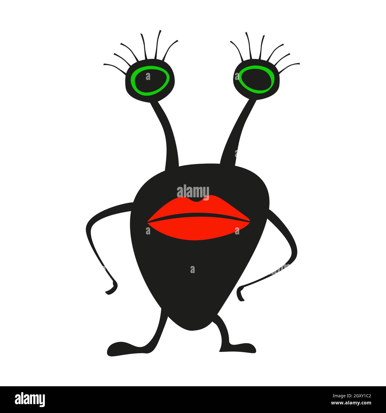 Silueta de una chica monster divertida con labios rojos y pestañas largas. Vector aislado sobre fondo blanco Fotografía de stock - Alamy Silueta de una chica monster divertida con labios rojos y pestañas largas. Vector aislado sobre fondo blanco Fotografía de stock - Alamy