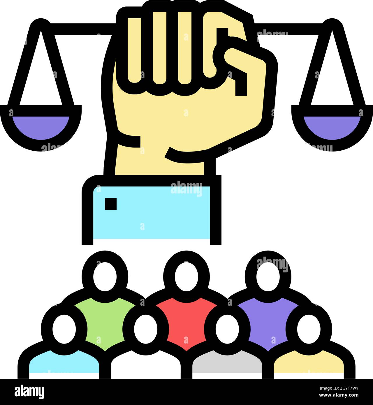 ilustración vectorial de icono de color de justicia social Imagen Vector de  stock - Alamy