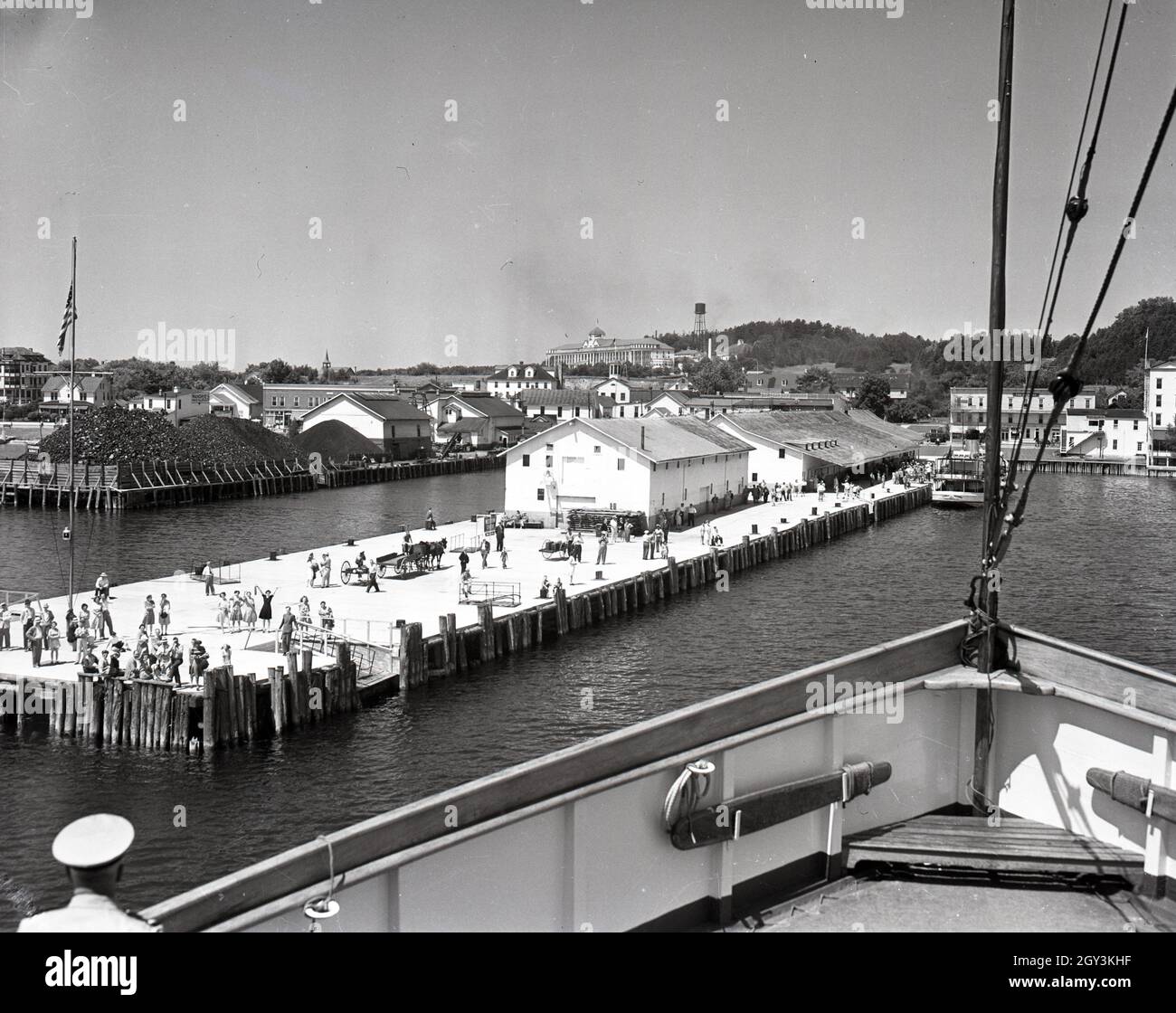 Isla Mackinac 1946 vista desde las SS de Norteamérica Foto de stock
