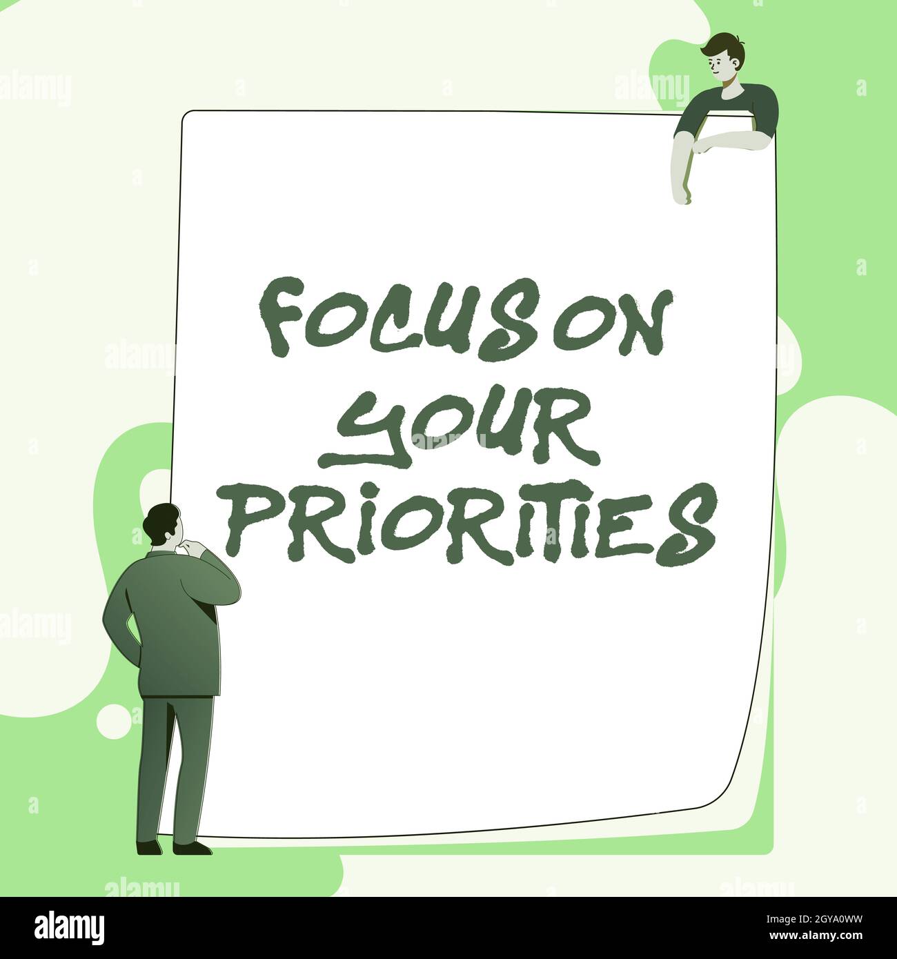 Inspiración Mostrando el signo Enfoque en sus prioridades, concepto