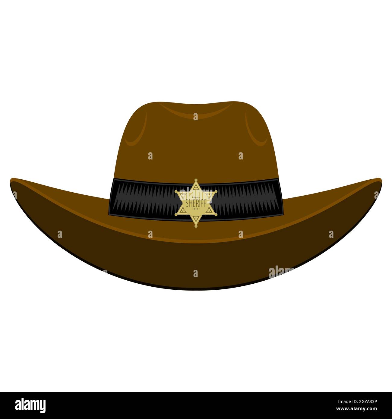Sombrero del sheriff del viejo oeste aislado sobre fondo blanco Fotografía  de stock - Alamy