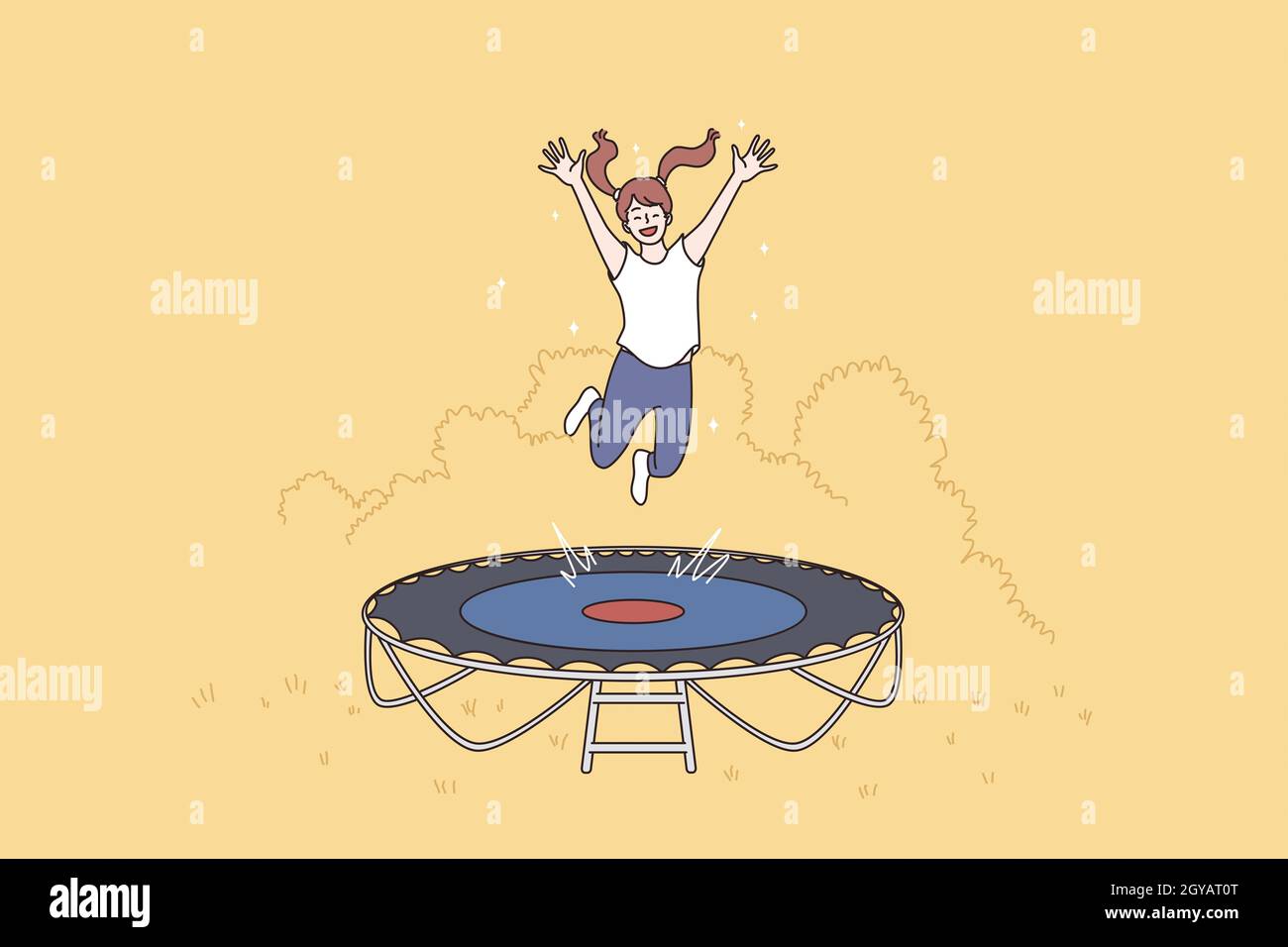 Cartoon boy girl jumping on fotografías e imágenes de alta resolución -  Alamy
