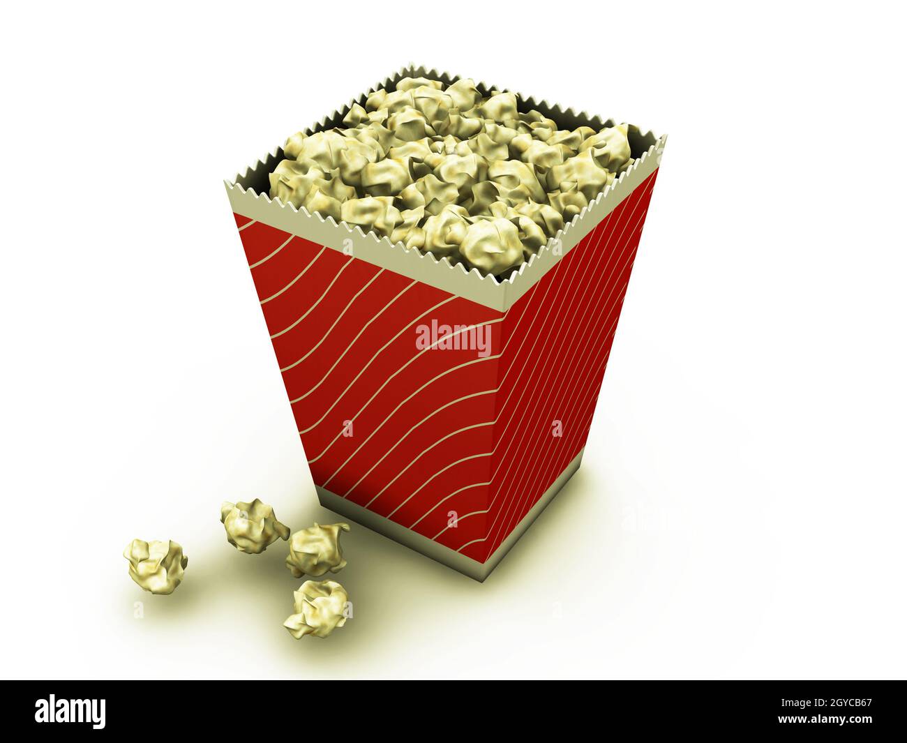 3D Render de un cartón de palomitas de maíz Fotografía de stock - Alamy