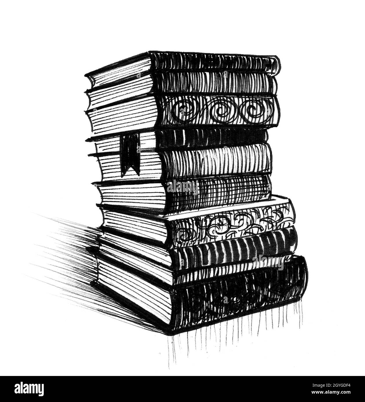 Pila de libros (libros apilados)  Pile de livres, Livre dessin, Art sur  livre