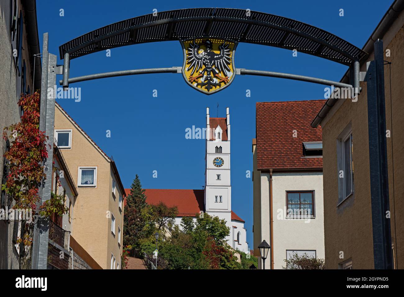 El Corazón de Jesús Iglesia Católica en Harburg, Baviera Foto de stock