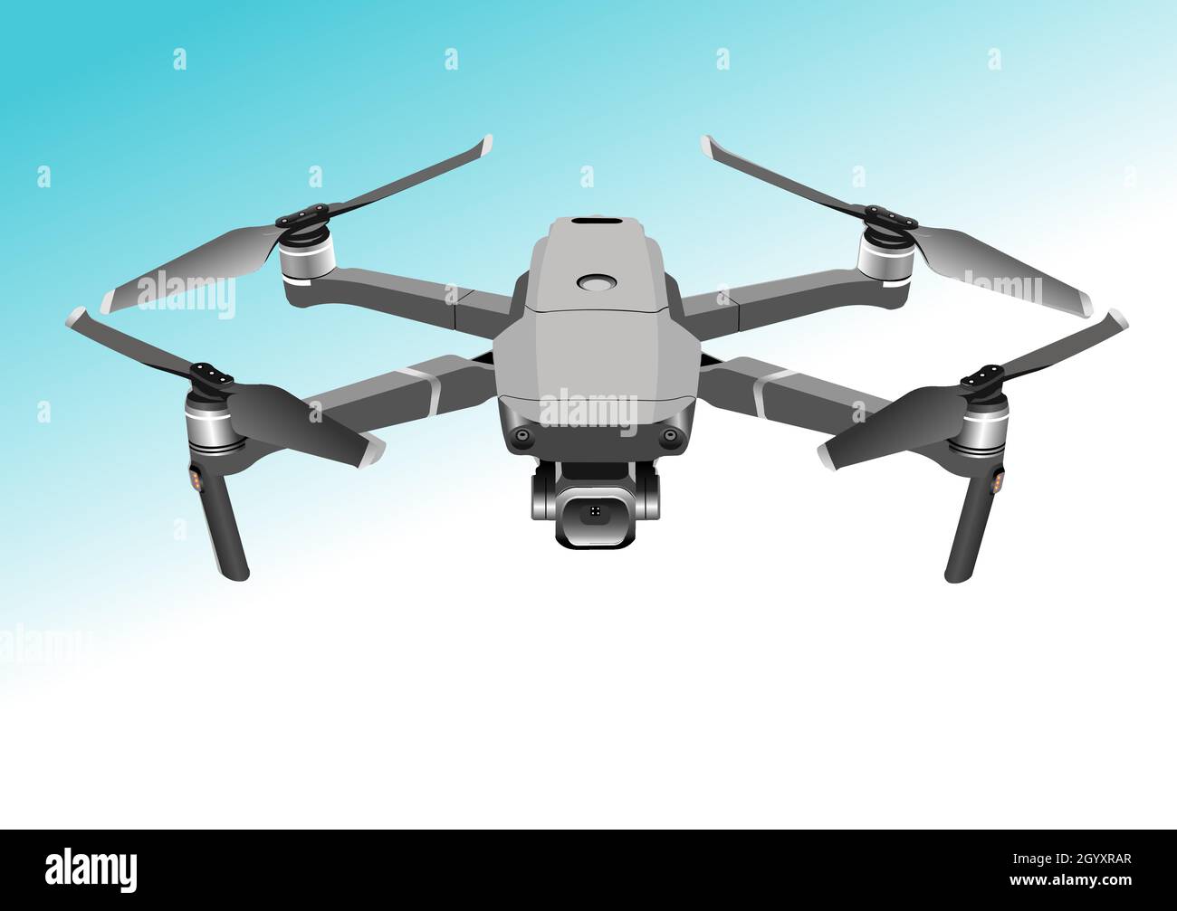 Drone volando con cámara de vídeo de acción y mando a distancia.  ilustración de 3d vectores Imagen Vector de stock - Alamy