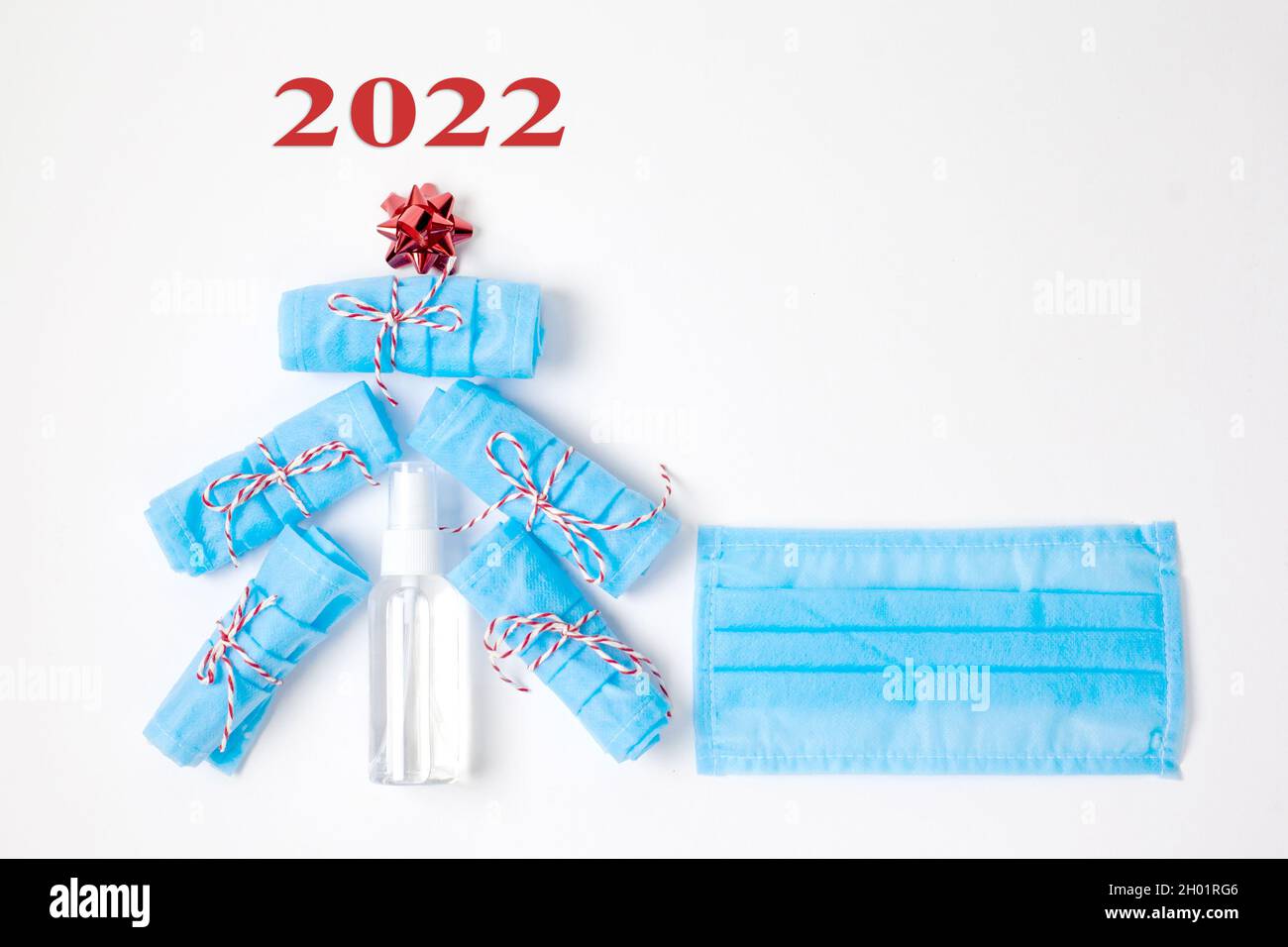 2022 y tarjeta de Navidad con lugar vacío para su texto Foto de stock