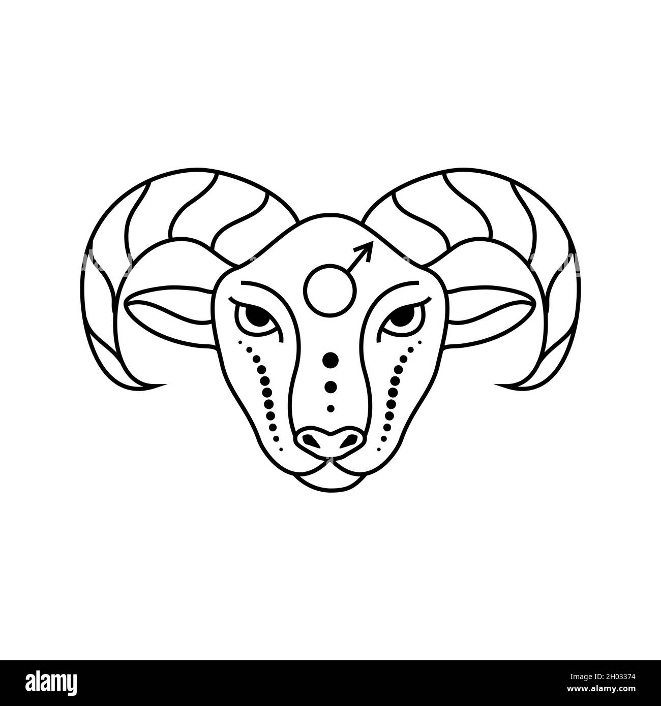 Aries signo del zodíaco Ilustración del Vector
