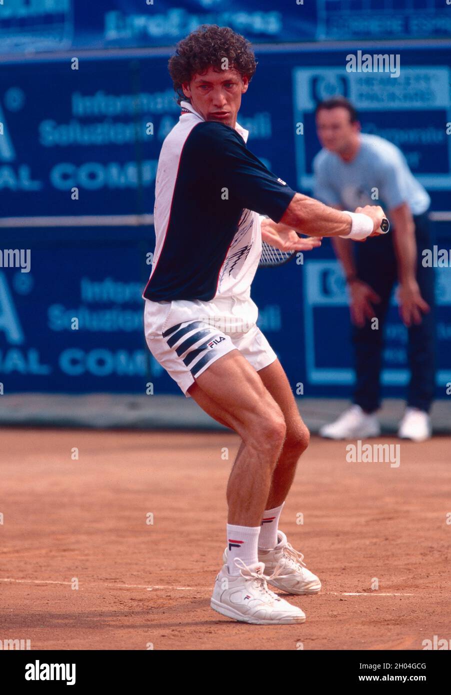 Jugador italiano de tenis Marzio Martelli, Campeonato Internacional de Sicilia, Italia 1996 Foto de stock