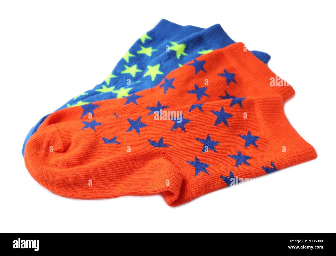 Calcetines muy bonitos para niños con estrellas sobre fondo blanco  Fotografía de stock - Alamy