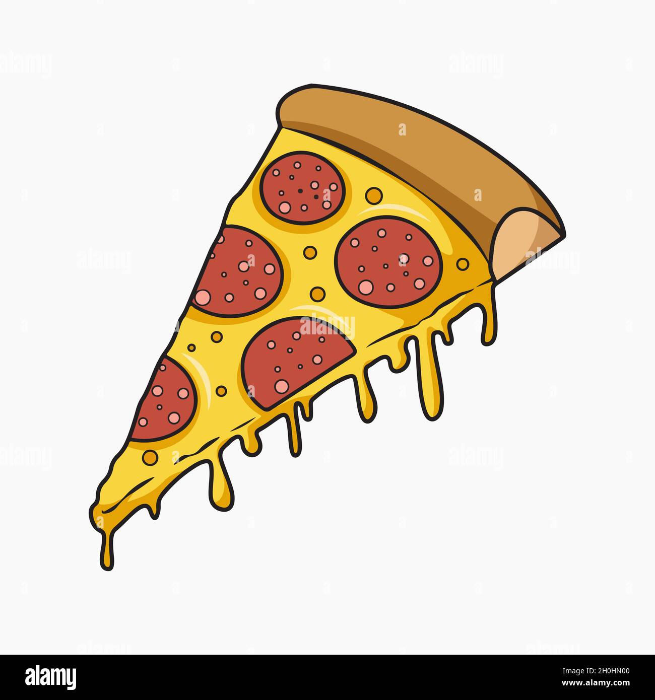 Deliciosa ilustración de vector de pieza de pizza Ilustración del Vector