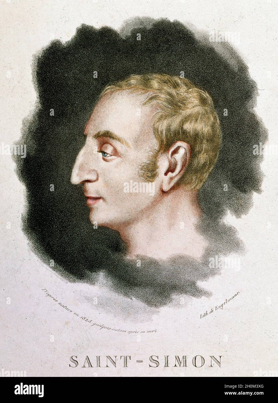 Retrato de Claude-Henri de Rouvroy de Saint-Simon (1760 – 1825) Foto de stock