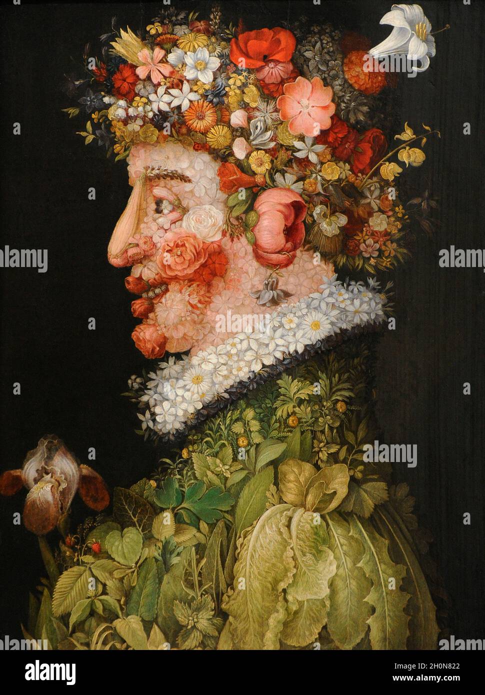 Giuseppe Arcimboldo (1527-1593). Pintor italiano. Alegoría de Primavera, ca.1563. San Fernando, Real Academia de Bellas Artes de Madrid. España. Foto de stock
