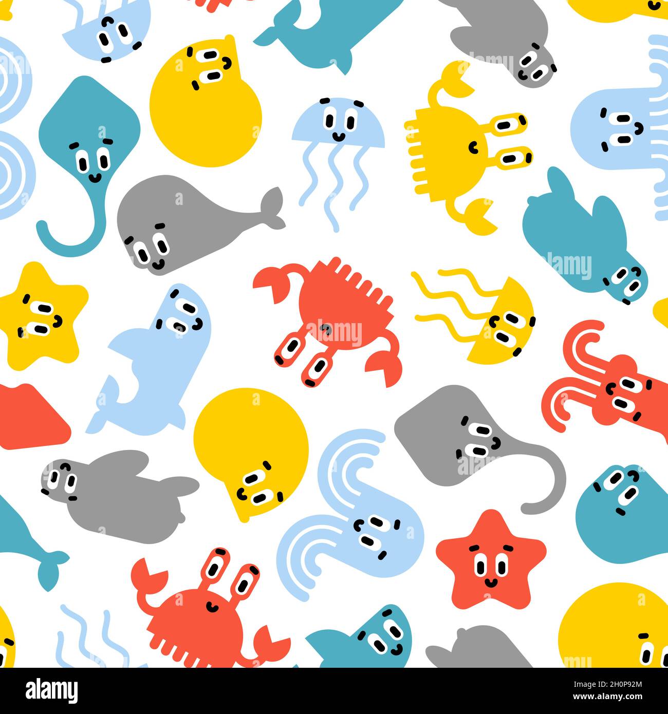 Animales marinos cartoon - Vector  Caricaturas de animales, Mar animado, Animales  marinos