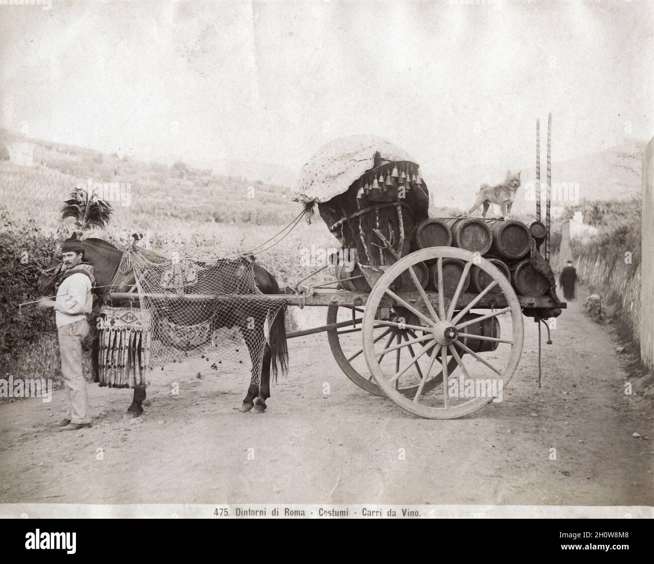 Wine Cart cerca de Roma, aprox. 1880 Foto de stock