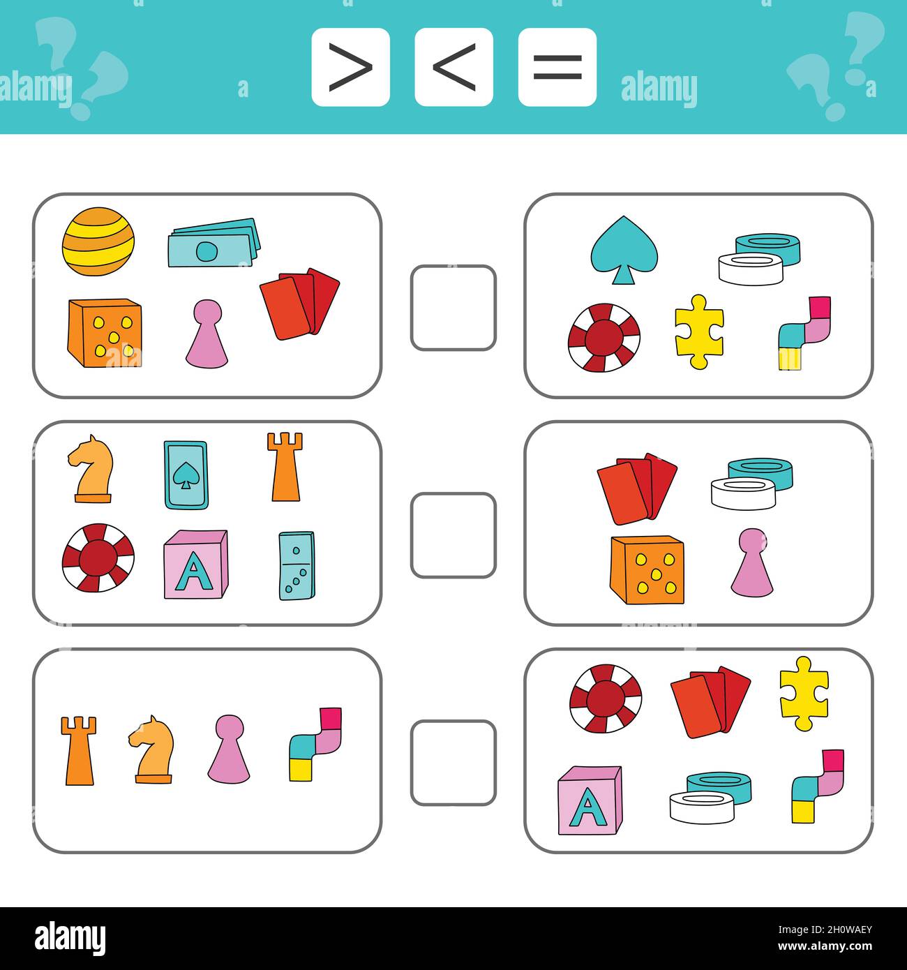 Juego de rompecabezas matemático. Aprender matemáticas, tareas para
