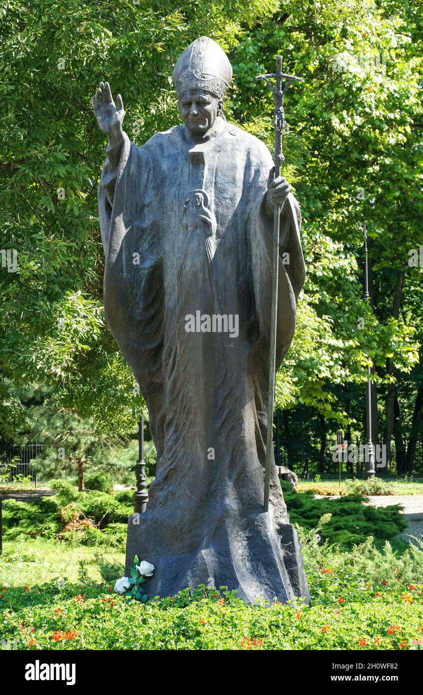 Estatua del Papa Juan Pablo II en Plock Polonia Foto de stock