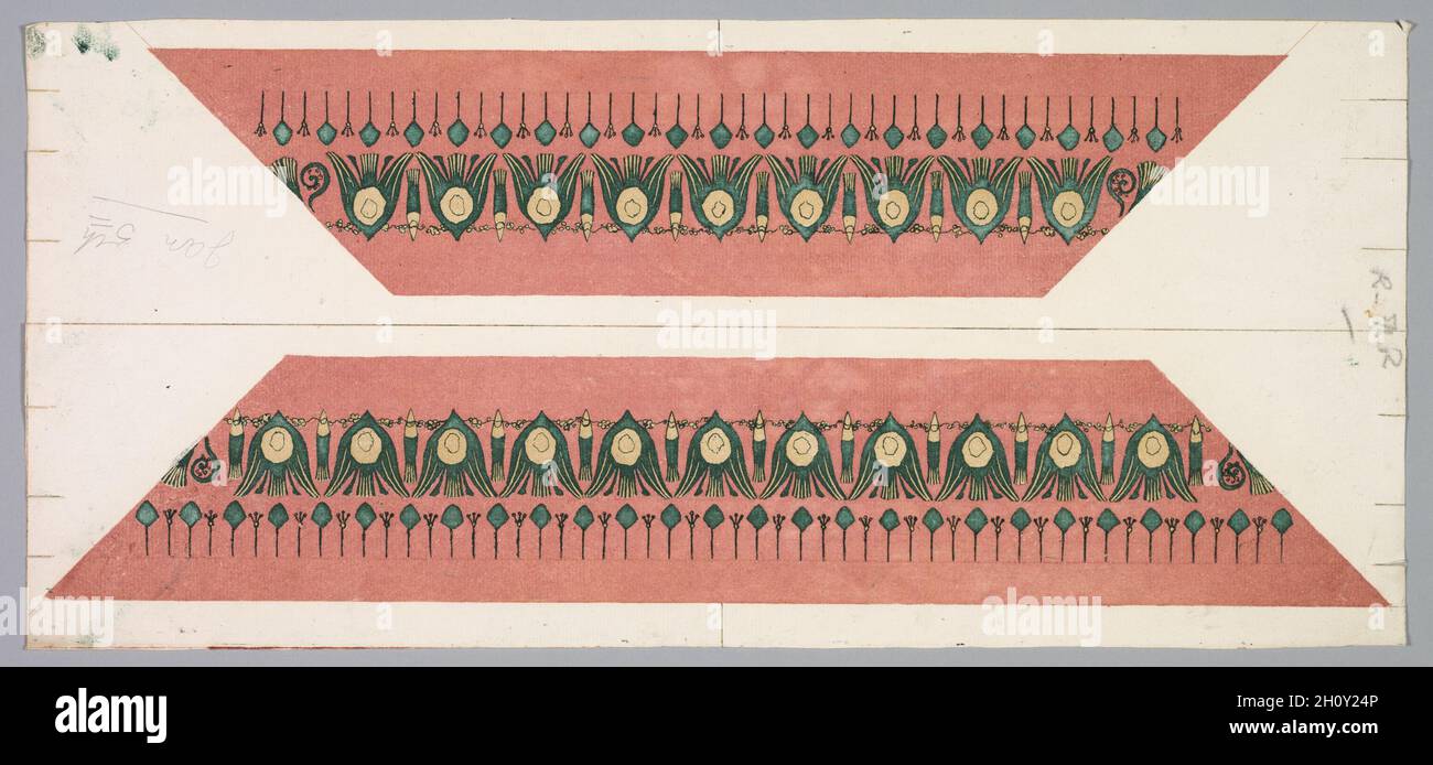 Las ascuas Glow: Lotus patrón Frame, 1890-1897. Theodore Roussel (Francés, 1847-1926). Aguafuerte y aguatinta a color; hoja: 24,9 x 54,9 cm (9 13/16 x 21 5/8 pulg.). Foto de stock