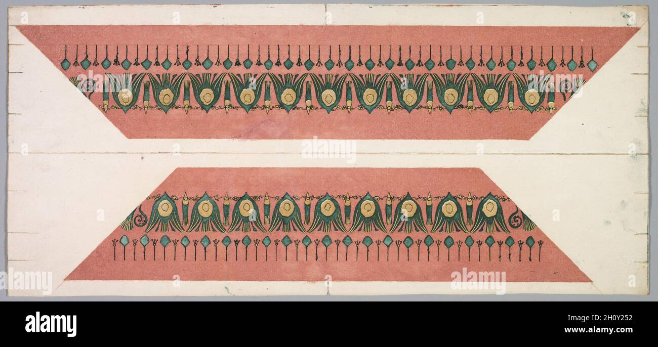 Embers Glow, 1890-1897. Theodore Roussel (francés, 1847-1926). 1 grabados de color y aguatinta montados en el original montaje de acuatinta con papel de marco grabado y acuattado que rodea la impresión, 2 pruebas de aguatinta y grabado de color, 7 pruebas de 'marco de patrón de loto'; hoja: 24,3 x 20,4 cm (9 9/16 x 8 1/16 pulg.). Foto de stock