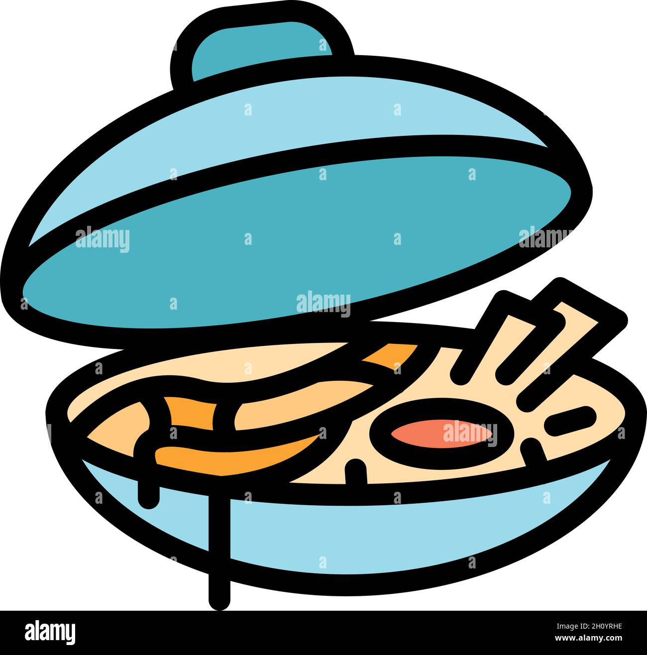 Icono de la bandeja del menú de wok. Contorno Wok menú bandeja vector icono  color plano aislado Imagen Vector de stock - Alamy