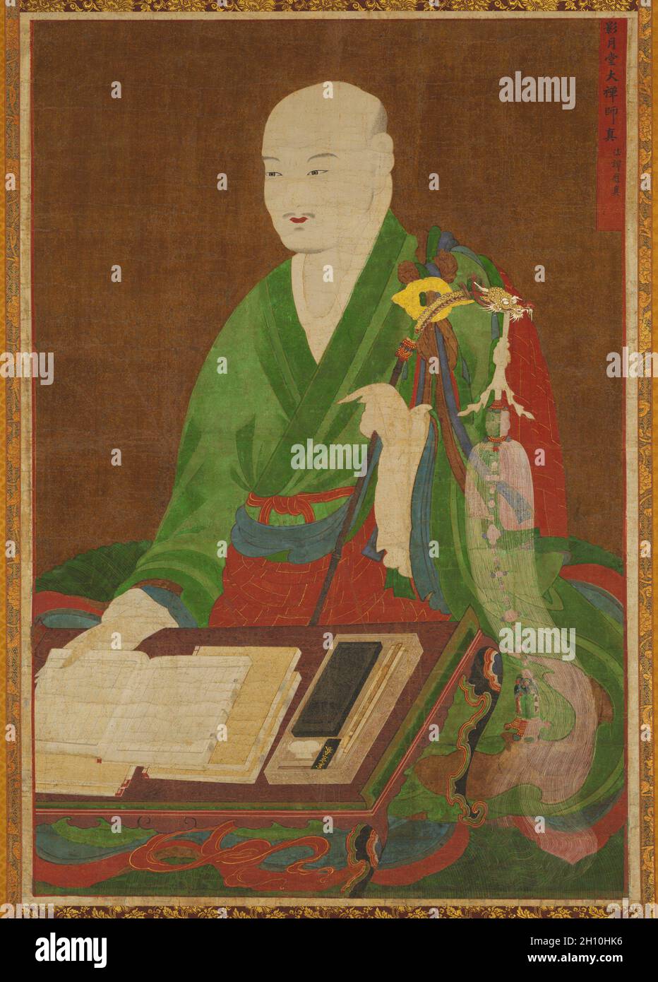 Retrato del Gran Maestro Yeongwoldang Eungjin, 1700s. Corea, dinastía  Joseon (1392-1910). Rollo colgante, tinta, color