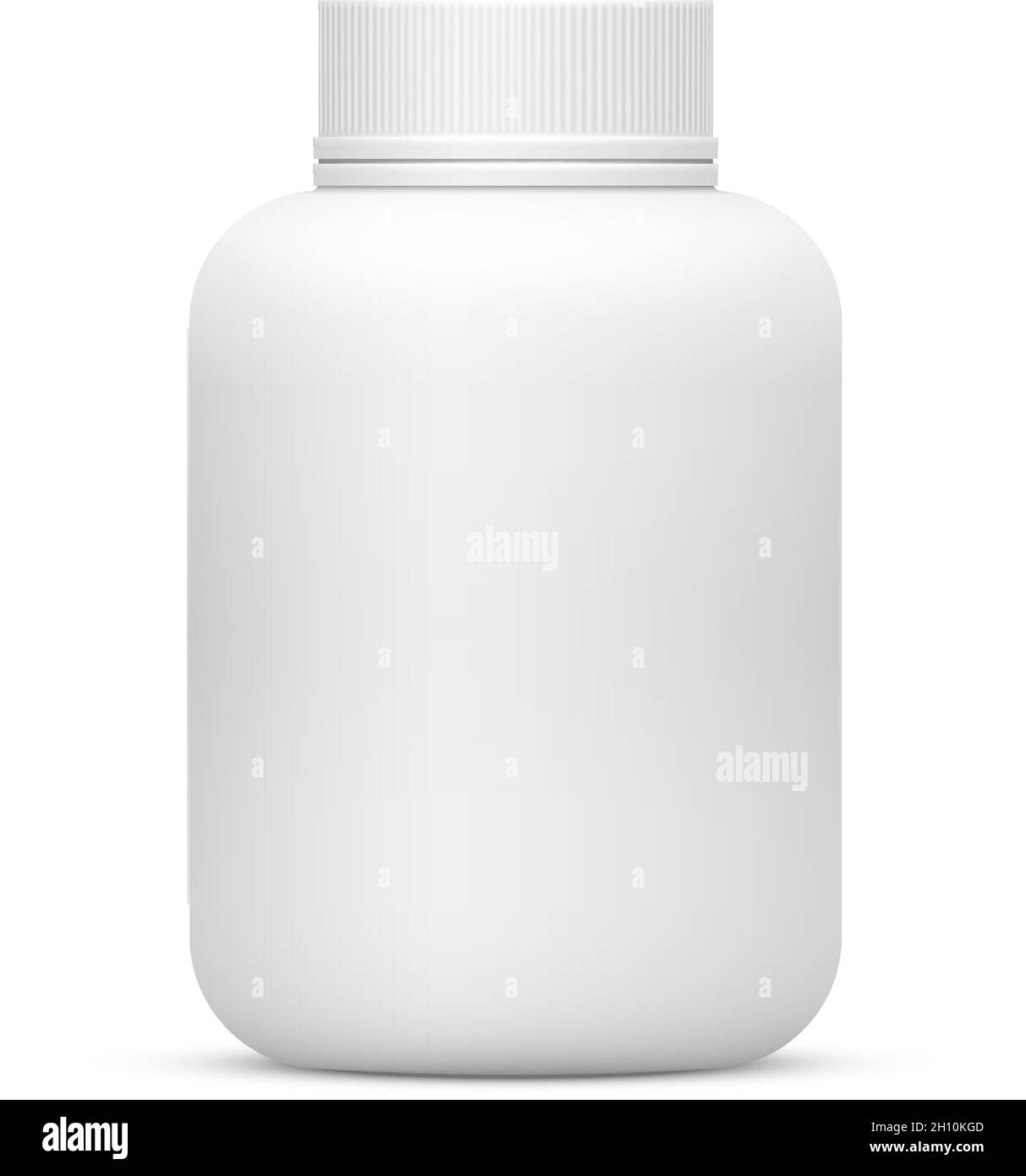 Frascos blancos de plástico con tapón para cosméticos, medicamentos,  vitaminas, píldoras o cápsulas Imagen Vector de stock - Alamy