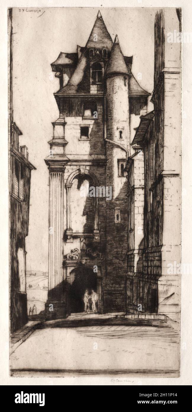 St. Aignan, Chartres, 1916. David Young Cameron (británico, 1865-1945). Grabado; Foto de stock