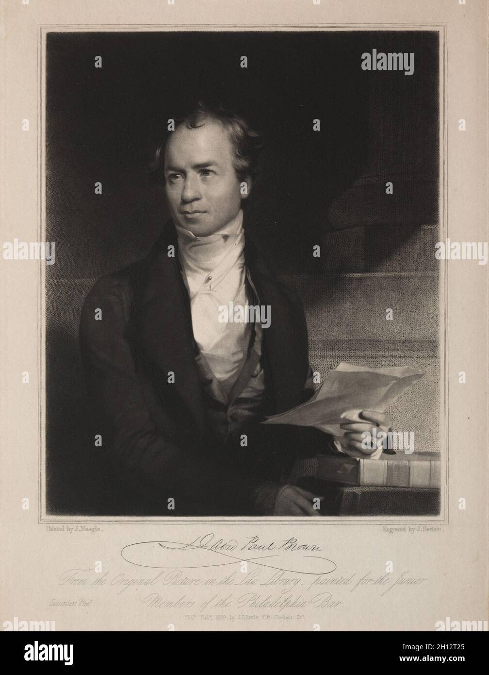 David Paul Brown, 1839. John Sartain (Americano, 1808-1897), después de John Neagle (Americano, 1796-1865). Mezzotint; Foto de stock