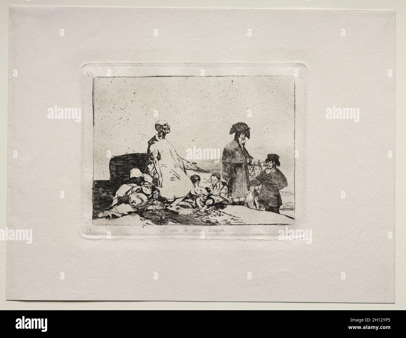 Los horrores de la guerra: Tal vez sean de otra raza. Francisco de Goya (español, 1746-1828). Grabado; Foto de stock