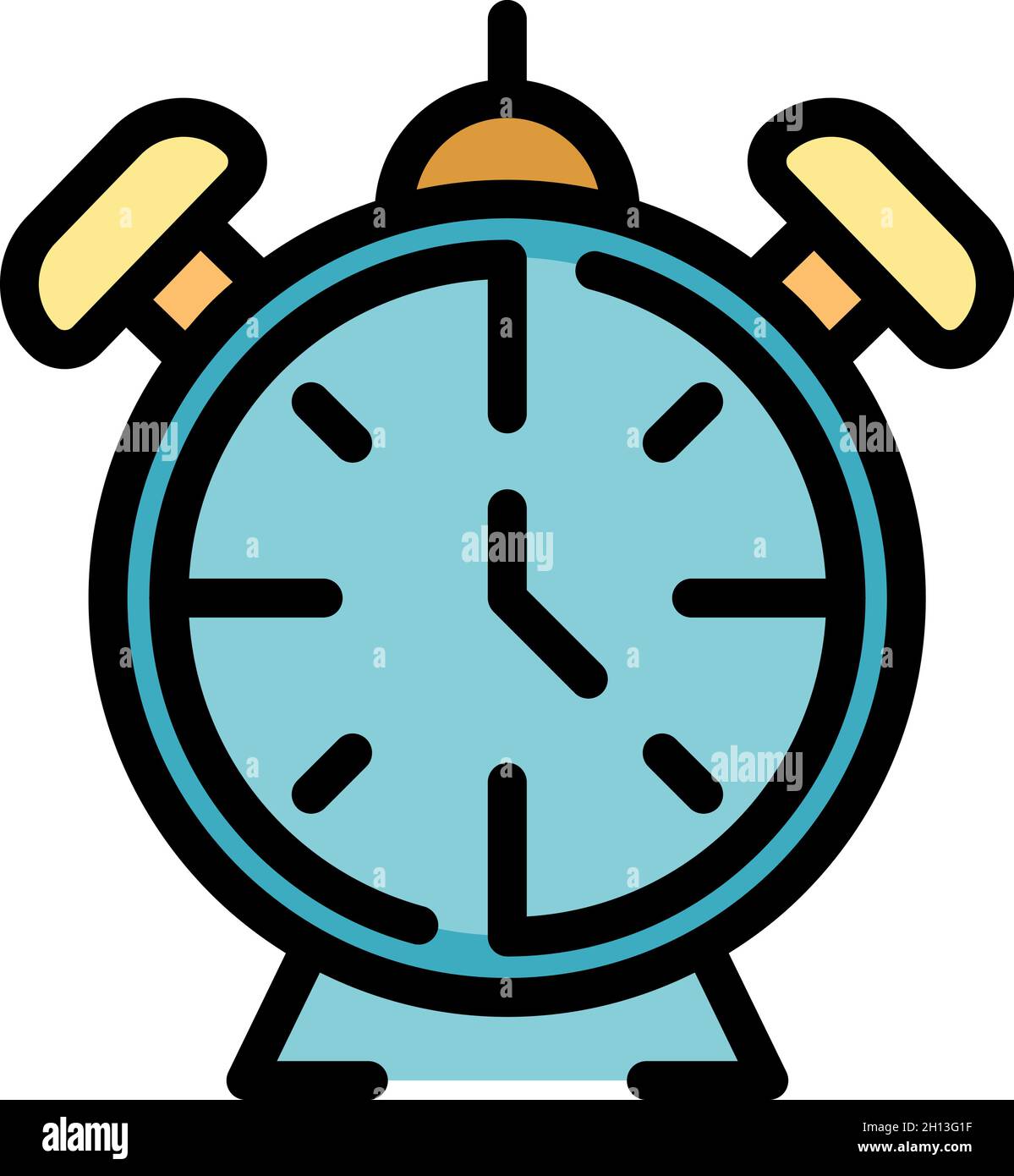 Icono de reloj con alarma de inicio. Contorno Inicio reloj despertador  vector icono color plano aislado Imagen Vector de stock - Alamy