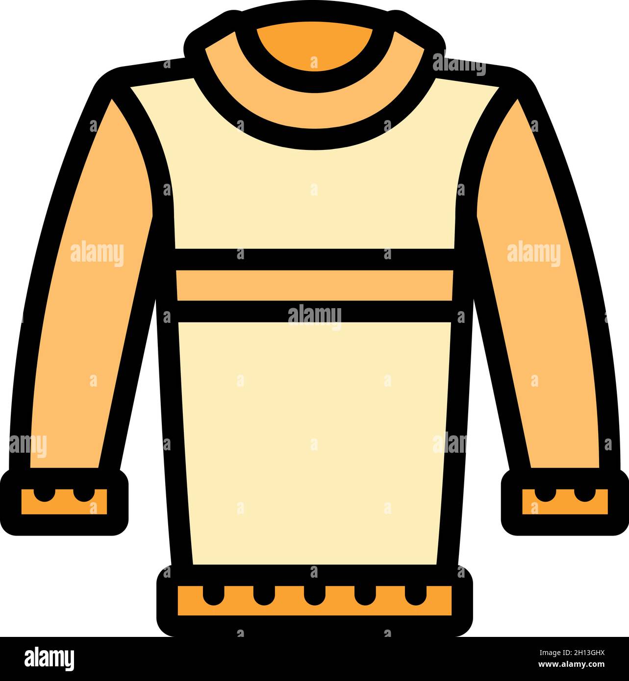 Icono de suéter de punto. Contorno Citting sweater vector icono color plano  aislado Imagen Vector de stock - Alamy