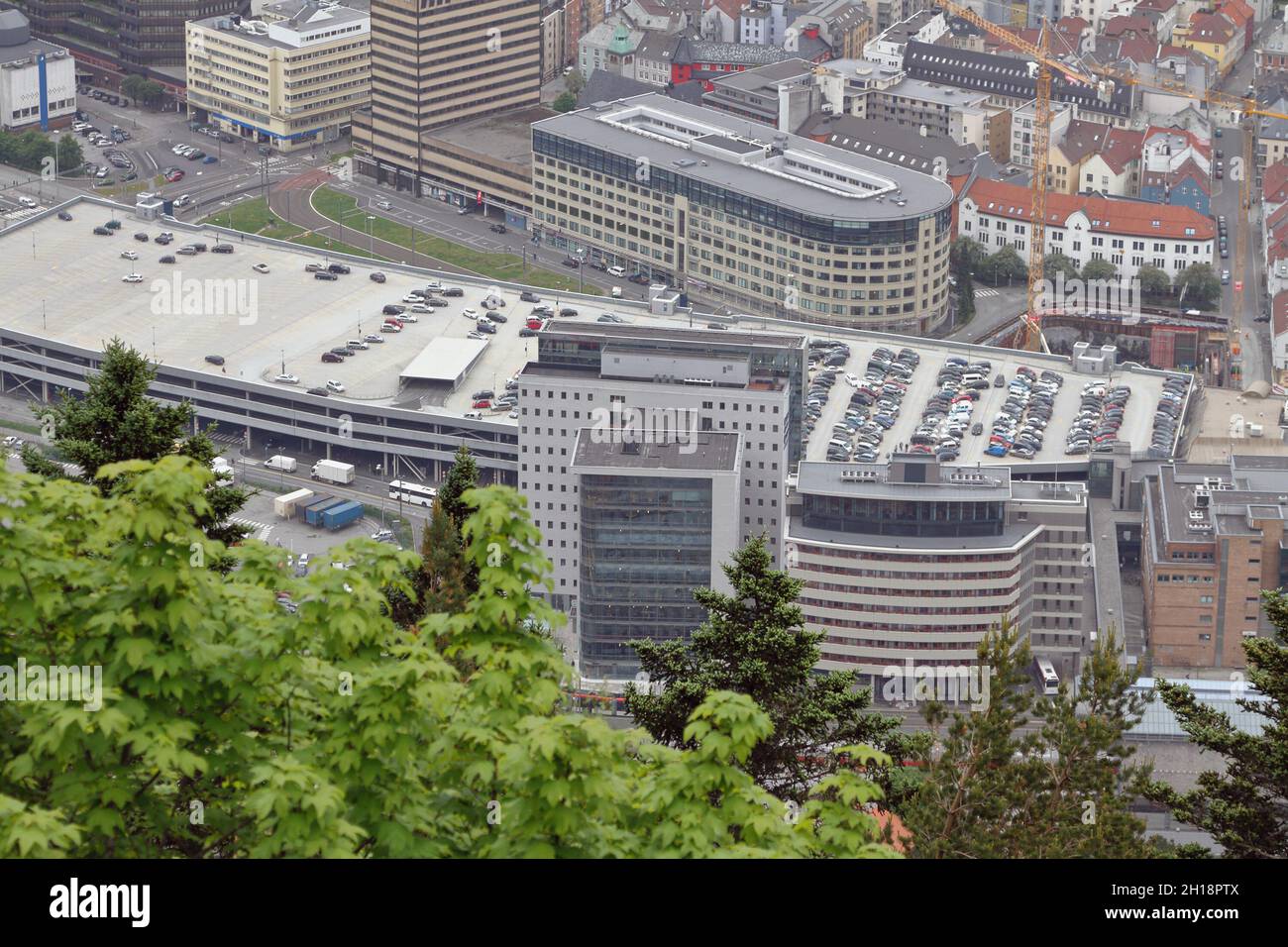 Vista de la ciudad desde arriba. Bergen, Noruega Foto de stock