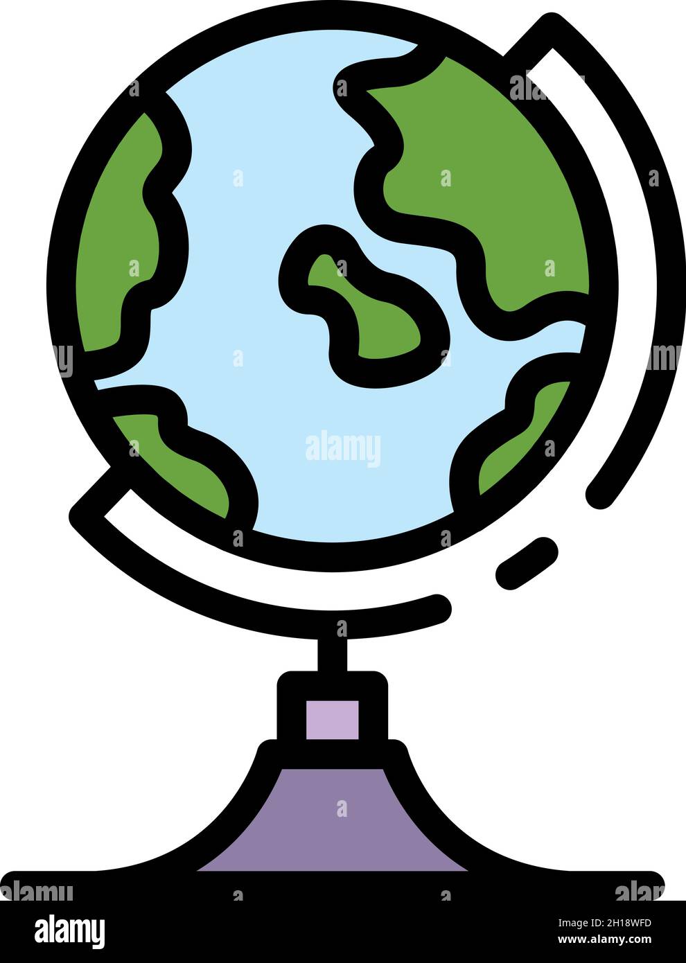 Indica deseo terminado Icono de globo geográfico. Contorno geografía globo vector icono color  plano aislado Imagen Vector de stock - Alamy
