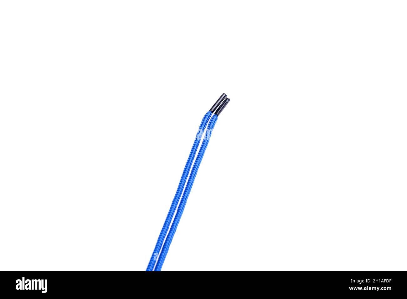 Cordones azules para zapatillas sobre fondo blanco Fotografía de stock -  Alamy