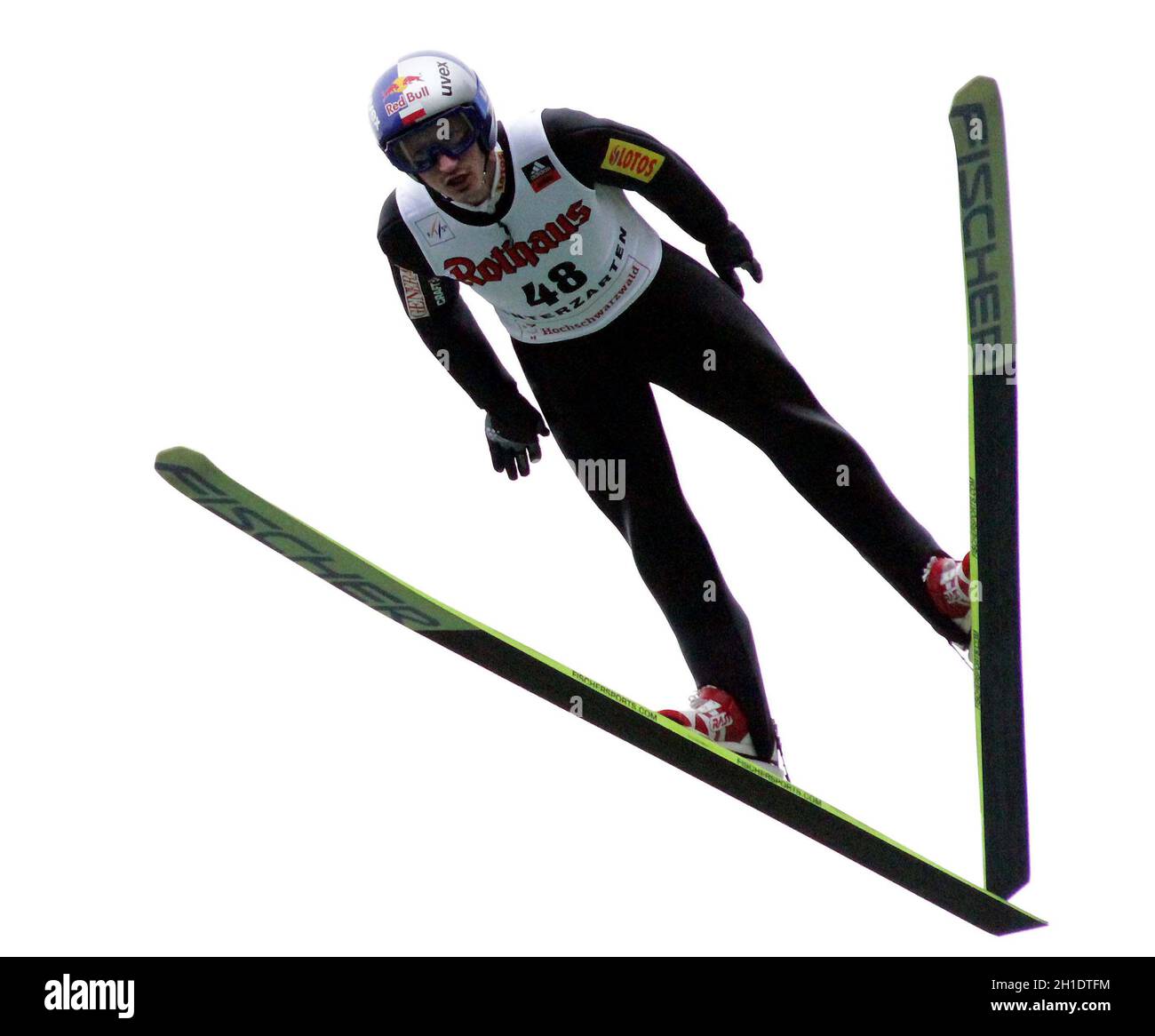 Adam Malysz hat den Einzelwettbewerb der Herren beim FIS Sommer Grand Prix 2010 im Adler Skistadion von Hinterzarten gewonnen Foto de stock