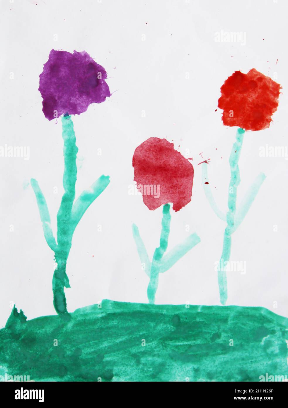 Dibujo de flores para niños. Colores brillantes del verano. Arte