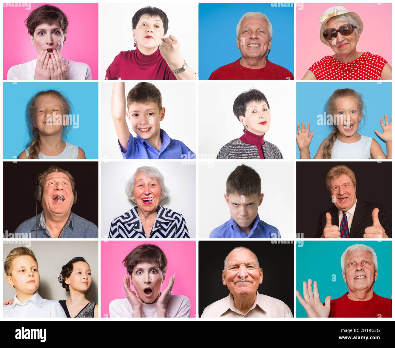 Personas diversas con diferentes emociones. Collage de diversas personas  multiétnicas y de edades mixtas que expresan diferentes emociones  Fotografía de stock - Alamy