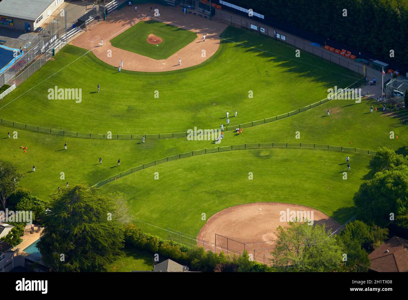 Aérea de personas en Ballpark, Hillsborough, Condado de San Mateo, San Francisco, California, EE.UU. Foto de stock
