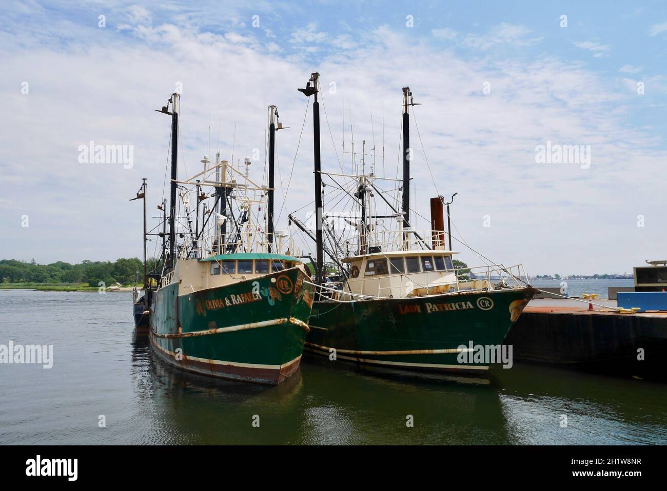 Barcos de pesca comerciales Buzzards Bay, Massachusetts, Estados Unidos. Foto de stock