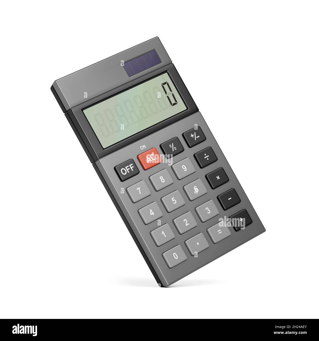 Calculadora de oficina gris con panel solar Fotografía de stock - Alamy