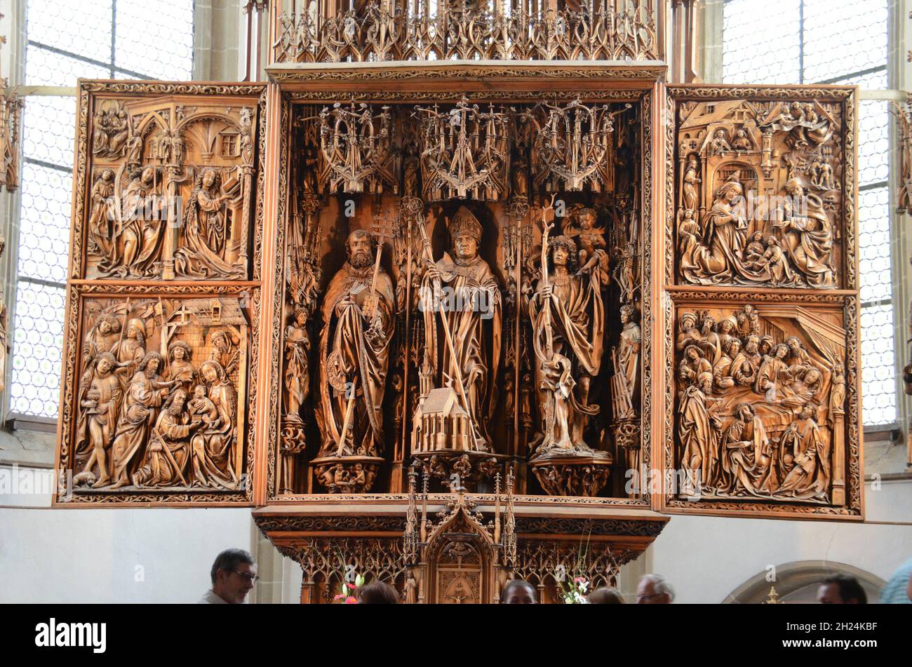 Der berühmte Flügelaltar en Kefermarkt, Österreich, Europa - el famoso altar alado en Kefermarkt, Austria, Europa Foto de stock