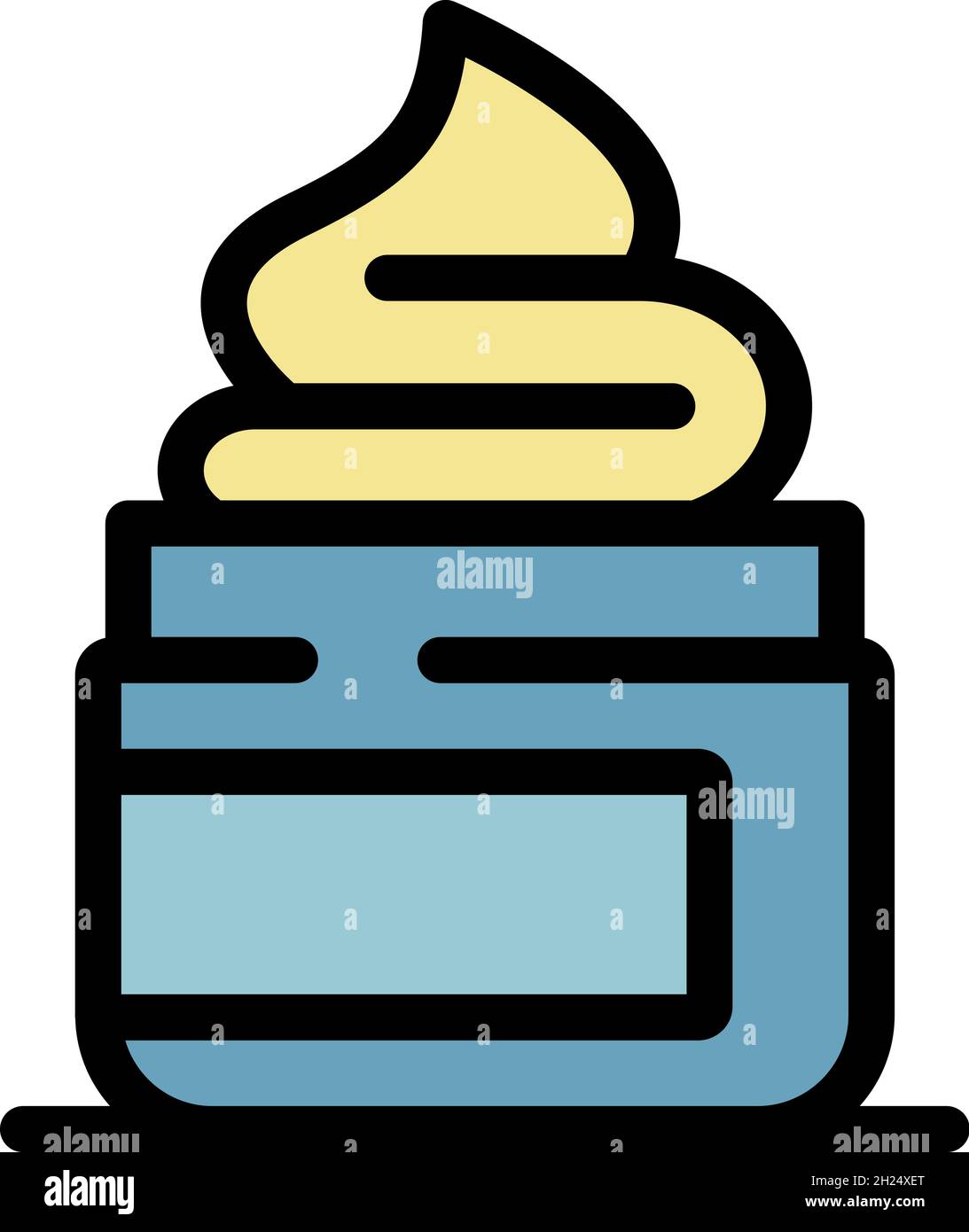 Icono de bote crema protector solar. Contorno sunscreen cream jar vector  icono color plano aislado Imagen Vector de stock - Alamy